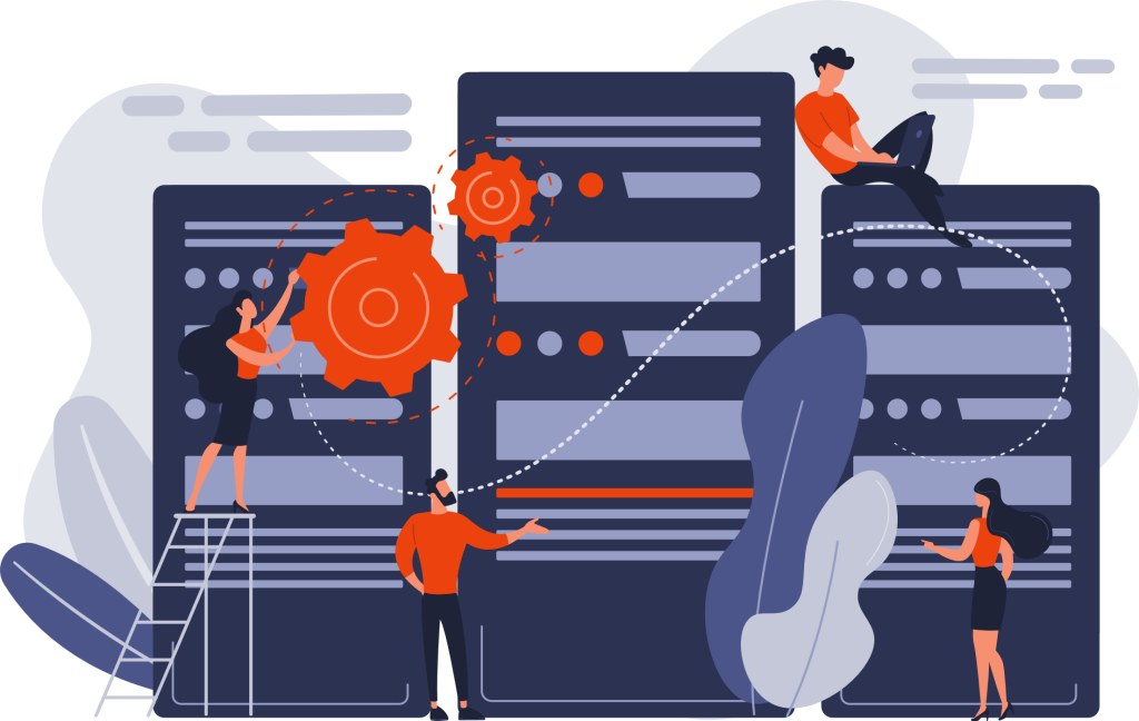 Ludzie pracujący z technologią komputerową